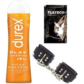 Resim Durex Play Sıcak Dokunuş Bay Bayan Uyarıcılı Jel 100 Ml + Siyah Deri El Kelepçesi + Hediye 