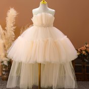 Resim Kızların Kolsuz Prenses Tutu Elbisesi, İnci Kemerli - Düğünler, Çiçek Kız Partileri ve Resmi Etkinlikler için Pembe Tül Ruffled Etek, Kızlar için Prenses Elbiseleri, Düğün Misafir Kıyafeti, Zarif El Sanatları 