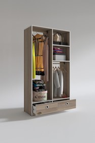 Resim Kenzlife Giysi Dolabı 2 Bölmeli 2 Çekmeceli Bedri 182*100*42 Crd Dolap Kapaksız 