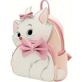 Resim Oldfriend Pembe Beyaz Mary Cat Vintage Sırt Çantası Hafif Katlanır Günlük Seyahat Pembe Beyaz 