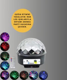 Resim Ev Ve Parti İçin Masaüstü Bluetooth Disko Topu Işık Gösterisi 