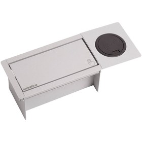 Resim Socketline Monza Wireless Serisi Bas Aç Kapaklı Fırçasız Masa Priz Gri 