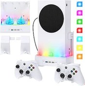 Resim GORIXER Xbox Serisi S için Duvar Montajı, Dikey RGB Işık Soğutma Fanı Braketi Montaj Kiti Aksesuarları 2 X Kumanda Tutucu ve Uzatılmış USB Bağlantı Noktası ile Xbox Serisi S Konsol için 