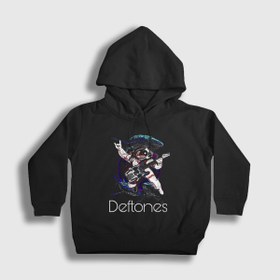 Resim Presmono Unisex Çocuk Siyah Astronaut Deftones Kapüşonlu Sweatshirt 138361tt 