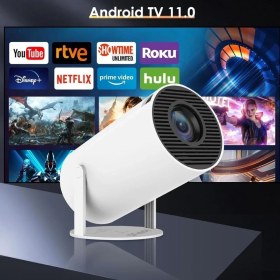 Resim Hzl Portatif Android Sistemli Wifi / Bluetooth Ekran Yansıtma LED Full HD Hoparlörlü Projeksiyon Cihazı 