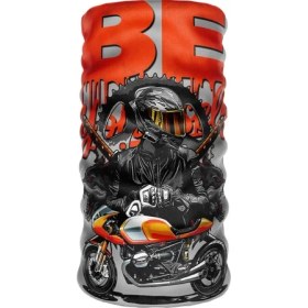 Resim Crown Micro Urban Rider Agresif Bandana Turuncu-Gri Graffiti Motorcu Boyunluğu Moto Buff Kask Altı Balaklava 