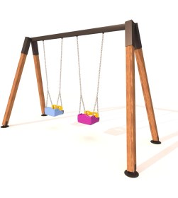 Resim Ahşap Salıncak, Park Salıncak, Ahşap Bahçe Salıncağı 