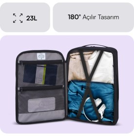 Resim Mack MCE-1206 16'' EXPLOR Lite 23 Litre Eco Seyahat Sırt Çantası Siyah 