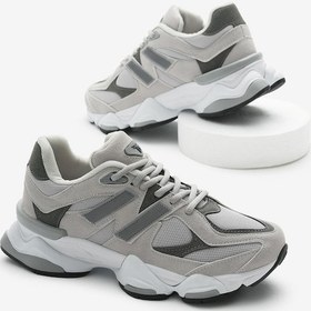 Resim Poli Taban Anorak Desenli Yüksek Taban Bağcıklı Unisex Gri Spor Ayakkabı Tba9060 Gri 