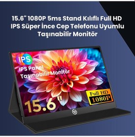 Resim Npo NPM6 15.6" 5 MS 60 Hz Telefon Ve Oyun Konsolu Uyumlu Full HD IPS Taşınabilir Monitör 