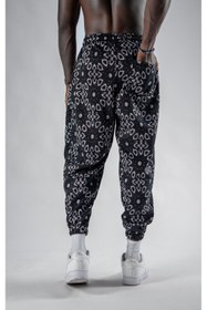 Resim Superbluemexico Unisex Jakar Desenli Pileli Şalvar Pantolon 