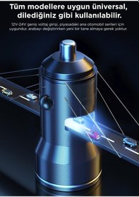 Resim Torima C01 Siyah 2 Usb Port Girişli Transmitter Araç Şarj Cihazı 