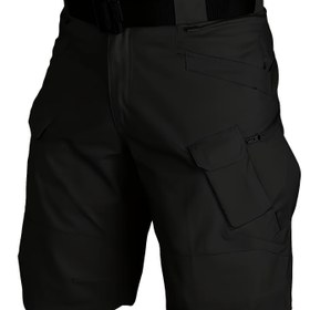 Resim Erkekler için Yazlık Çok Cepli Taktik Şortlar Açık Hava Eğitimi ve Günlük Giyim İçin - %100 Polyester, Hafif ve Nefes Alabilir, Düzenli Kalıp, Sadece Elde Yıkama, Düz Renk, Yürüyüş, Koşu ve Spor Salonu için Fonksiyonel Cep Şortları | Taktik Stil Şortlar | Pürüzsüz Dokulu Şortlar 