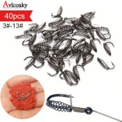 Resim Avlcoaky 40 adet Paslanmaz Çelik Jig Kanca Seti, Yay Kafesi ile, Balıkçılık için Çeşitli Boyutlarda, Dayanıklı ve Keskin Kanca 