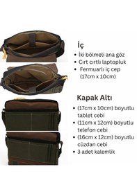 Resim Cappadocia Vintage 4009 Omuz Postacı Kahve 15.6 Laptop Çantası Kahverengi - Siyah 