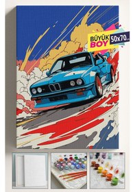 Resim Sayılarla Boyama Seti Numaralı Tuval Fırça Boya Dahil Kasnaklı Set 50x70 Cm - Bmw320 