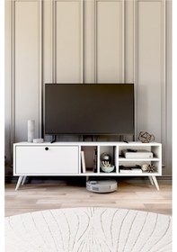 Resim Buka Tv Sehpası, Tv Standı, Televizyon Ünitesi Beyaz 