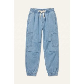 Resim DeFacto Jogger Fit Elastik Bel Jean Açık Mavi Pantolon Erkek Çocuk H7278A826SM 