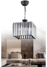 Resim İstanbul Avize Elmas Tekli Kare Siyah Kasalı Taşlı Avize 