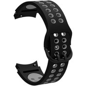 Resim Çarçur Galaxy Watch 4 Classic 42mm Krd-02 Uyumlu Kordon-siyah-gri 