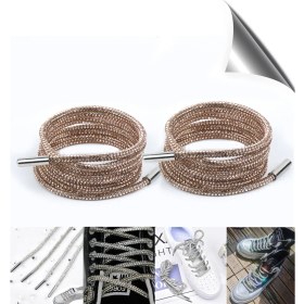Resim Airyfoot Kristal Taşlı Parlak Taşlı Ayakkabı Bağcığı 100 cm 1 Çift 