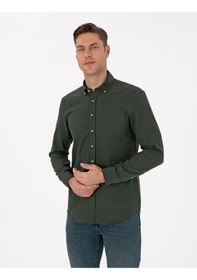 Resim Pierre Cardin Erkek Koyu Haki Gömlek Desenli 50311562-vr111 Koyu Haki 