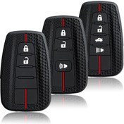 Resim For Toyota için lüks silikon anahtar kılıfı, Camry, Corolla, Avalon, RAV4 ve daha fazlası ile uyumlu, düşmeye karşı dayanıklı ve aşınmaya karşı dayanıklı uzaktan kumanda kapağı, doğru fit, renk kaybolması olmadan 