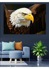 Resim Ahşap Tablo Yakın Çekim Vakur Kel Kartal 