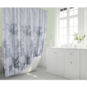 Resim Zethome Tropik Banyo Duş Perdesi 5104 Çift Kanat 2X120X200 Gri 