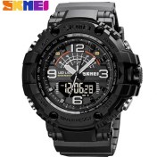 Resim Hanyang Siyah Skmeı 1617 Çift Zamanlı Spor Saatler Erkekler Için Marka Erkek Kol Saatleri Darbeye Dayanıklı Dial Elektronik Dijital Erkek Saat Reloj Hombre (Yurt Dışından) 