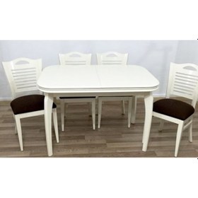 Resim Masa MUZ Merdiven Sandalye BabyFac Kumaş Takım Model Parlak Lake Kayın Torna Retro MUZ ayak El Yapım 