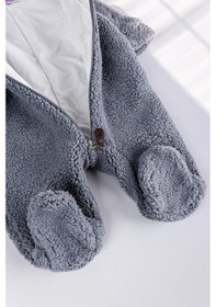 Resim Babymod Kapüşonlu Welsoft Peluş Kışlık Kız/erkek Bebek Tulum Gri 