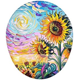 Resim Van Gogh Temalı Ay Çiçekleri Bilek Destekli Kaymaz Buruşmaz Kırılmaz Mouse Pad 