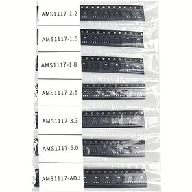 Resim 70 Adet Ayarlanabilir Voltaj Regülatörü Çipleri AMS1117, 7 Çıkışlı (1.2V/1.5V/1.8V/2.5V/3.3V/5.0V) - Kolay Kullanım için Siyah Plastik Paketi, Montaj Gerektirmez, Endüstriyel Elektronik Bileşenler, Güç Kaynağı Ayarlanabilir Voltaj 