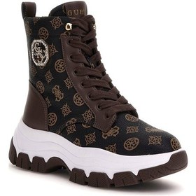 Resim Kadın Benzon Monogram Desenli Taşlı Aksesuarlı Bot - Kahverengi 4221816 