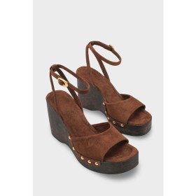 Resim Capone Outfitters Aline Dolgu Topuklu Bilekten Bantlı Kadın Sandalet 