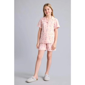 Resim DeFacto Hello Kitty Lisanslı Regular Fit Desenli 2'li Pijama Açık Pembe Takımı Kız Çocuk H2765A826SP 