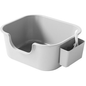 Resim Suntek Kedi Kumu Kutuları Pet Sürgü Anti Sıçrama Yarı Gri 