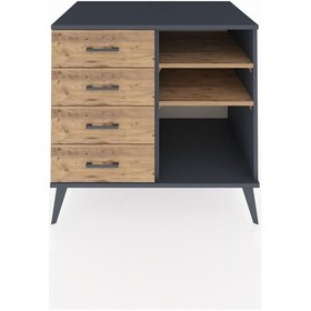 Resim Kronos Şifonyer 2 Raflı 4 Çekmeceli 88x59x80 Antrasit-çam Çam 
