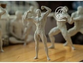 Resim WaveOra Fitnessman Kas Heykeli – Vücut Geliştirme Temalı Dekor Beyaz-14 x 12 