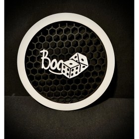 Resim Boozar Yazılı 20 cm Midrange Kapağı Yazılı Midrange Hoparlör Kapağı 1 Takım (2 Adet) 