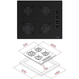 Resim Teka Chef 5 GBE 64002 HAK 625 ATV 60.3 M Siyah Ankastre Set 