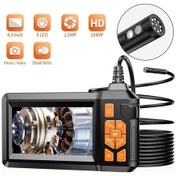 Resim 10 Mt Ekranlı 3 Kameralı Endoskop Yılan Kamera Hafıza Girişli Sert Kablo Işıklı 8 Mm 