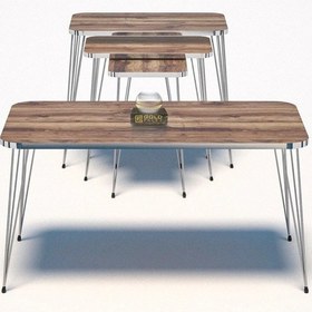 Resim Uslucan Alışveriş Zigon Sehpa Kr Ve Orta Sehpa Kr Set Gümüş Ceviz Tel Çok Renkli 