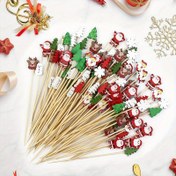 Resim 30 Adet Şenlikli Noel Horoz Kuyruğu Seçim Seti - Etkinlike ve Partilere Özel Masa Takımı, Tatil İkramları, Çubuklu Kar Taneleri, Kar Adamlıkların Dizaynlarla, Ren Geyikleri, ile Süslemeler iin Mükemmel! 