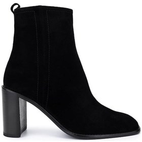 Resim Tamer Tanca Kadın Hakiki Deri Siyah Süet Topuklu Bot 33 5520 Bn Bot Sk25-26 Sıyah Suet Siyah Süet 