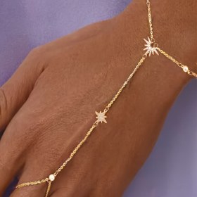 Resim 1 Adet Bohem Tarzı Sekizgen Yıldız ve Güneş Taşlı Parmak Yüzüğü Bileklik, Yaz Plaj Gümüş Renkli Parmak Zinciri, Tatil Düğün Hediyesi Olarak Arkadaşlar ve Anneler İçin Mükemmel Altın Takı 