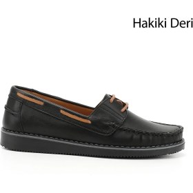 Resim Gönderi(r) Kadın Siyah Bağcıklı Hakiki Deri Comfort Ayakkabı 