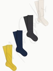 Resim Mono Socks Çocuk Kabartmalı Diz Altı 4'lü Çorap 