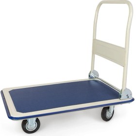 Resim Balatlı 300 kg Kapasiteye Sahip Katlanabilir Yük Taşıma Arabası Sac Malzemeden Üretilmiştir 